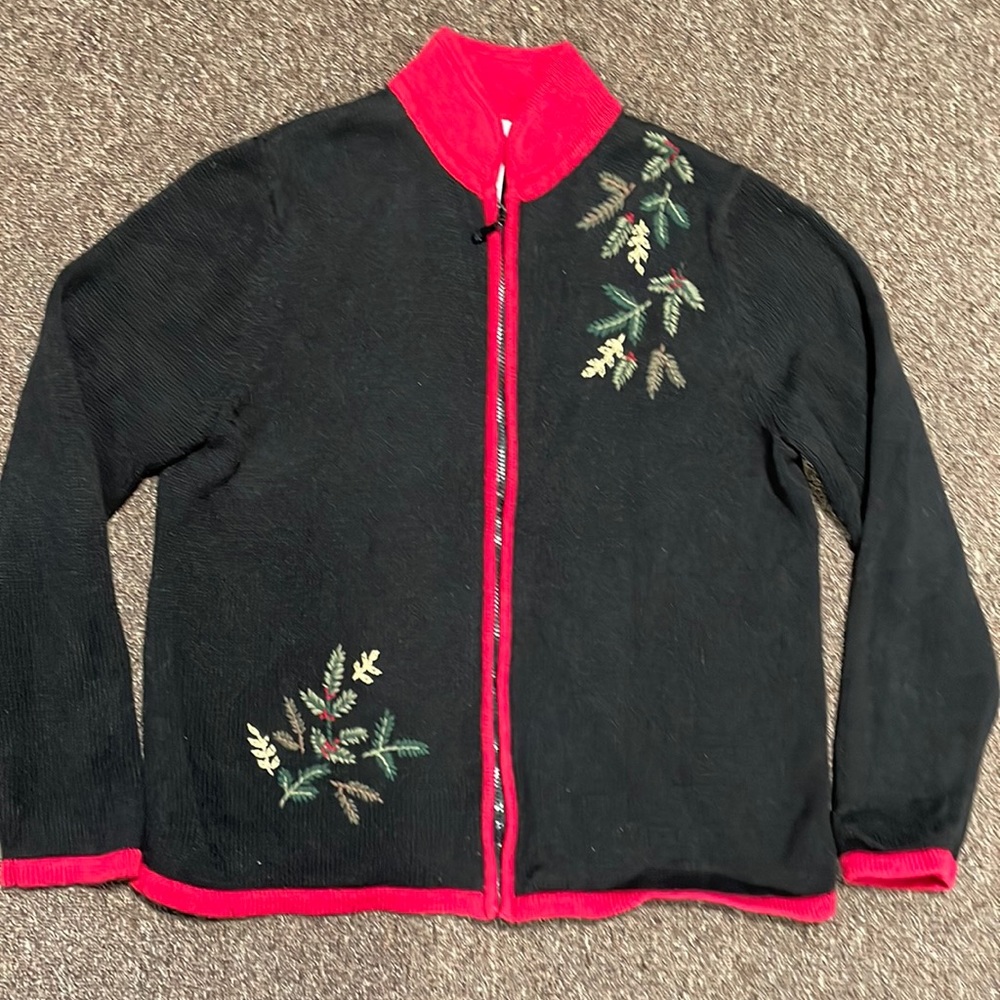 Breckenridge Women’s Full-Zip Christmas Sweater Size L